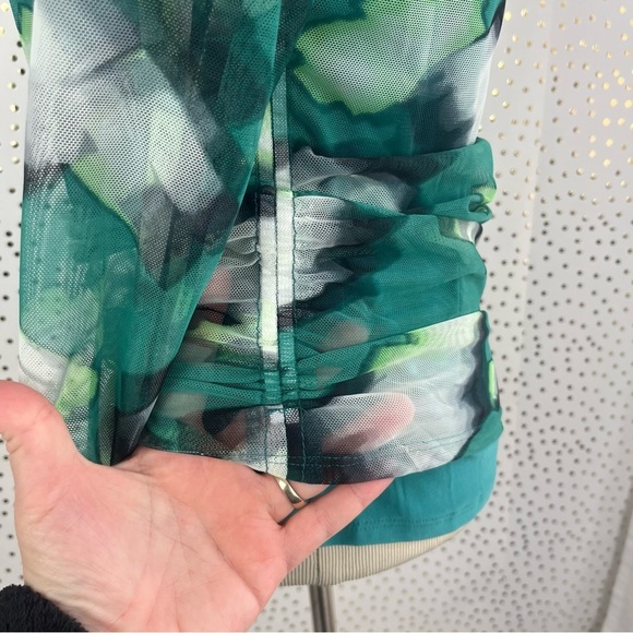 DKNY Mesh Abstract Long Sleeve Top - Picture 7 of 12